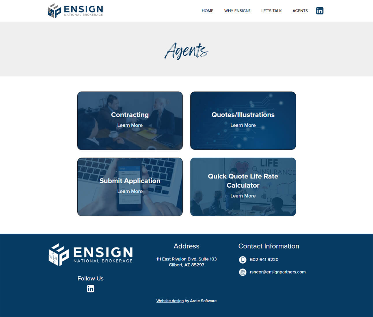 ensign brokerage partners page